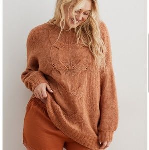 Aerie Oversized Happy Place Cable Sweater